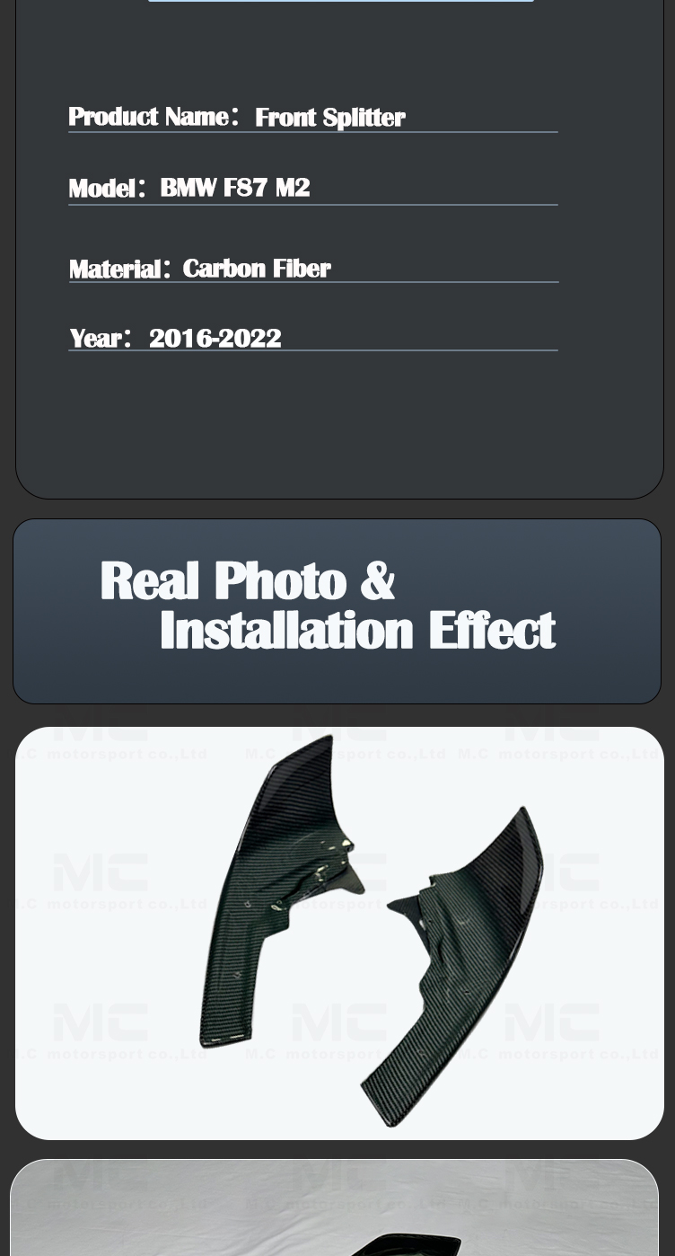  M2 M2C Front Splitter