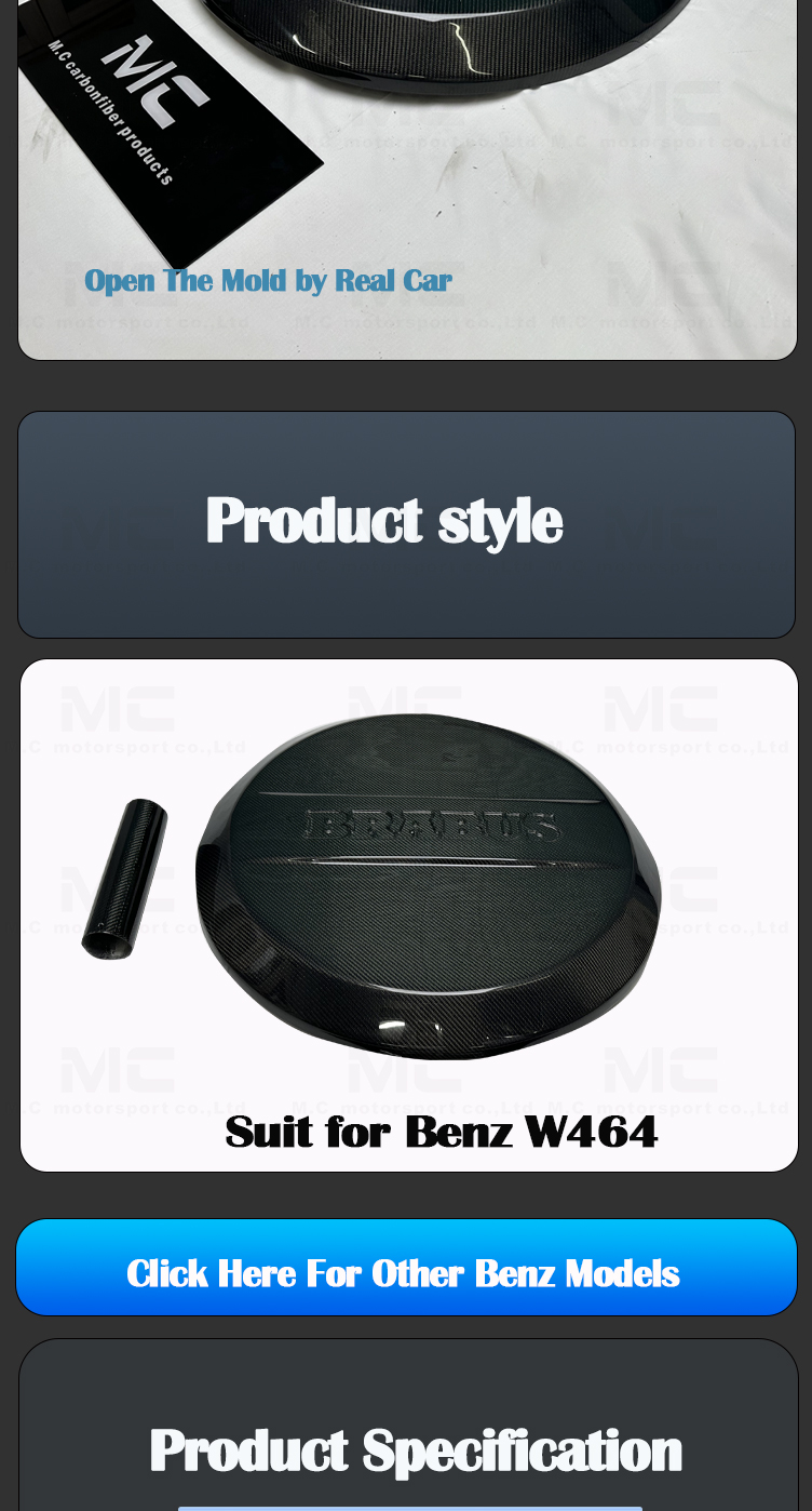 Carbon Fiber Mercedes-Benz W464 Tire Cover G-Class G63 G65 casing