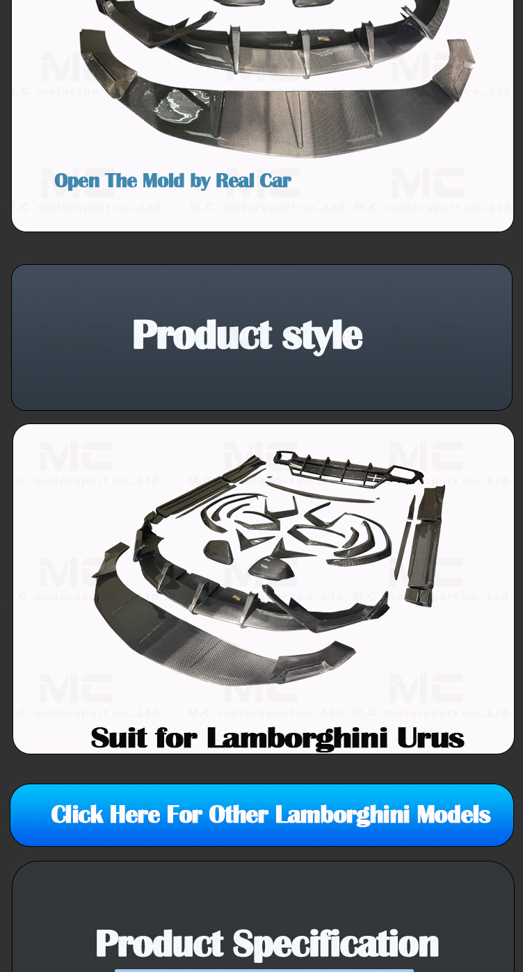 Lamborghini Urus Top car carbon fiber body kits