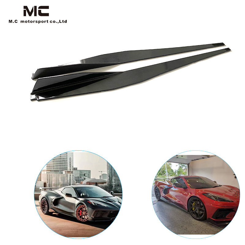 For CHEVROLET Corvette C8 Carbon Fiber Side Skirt