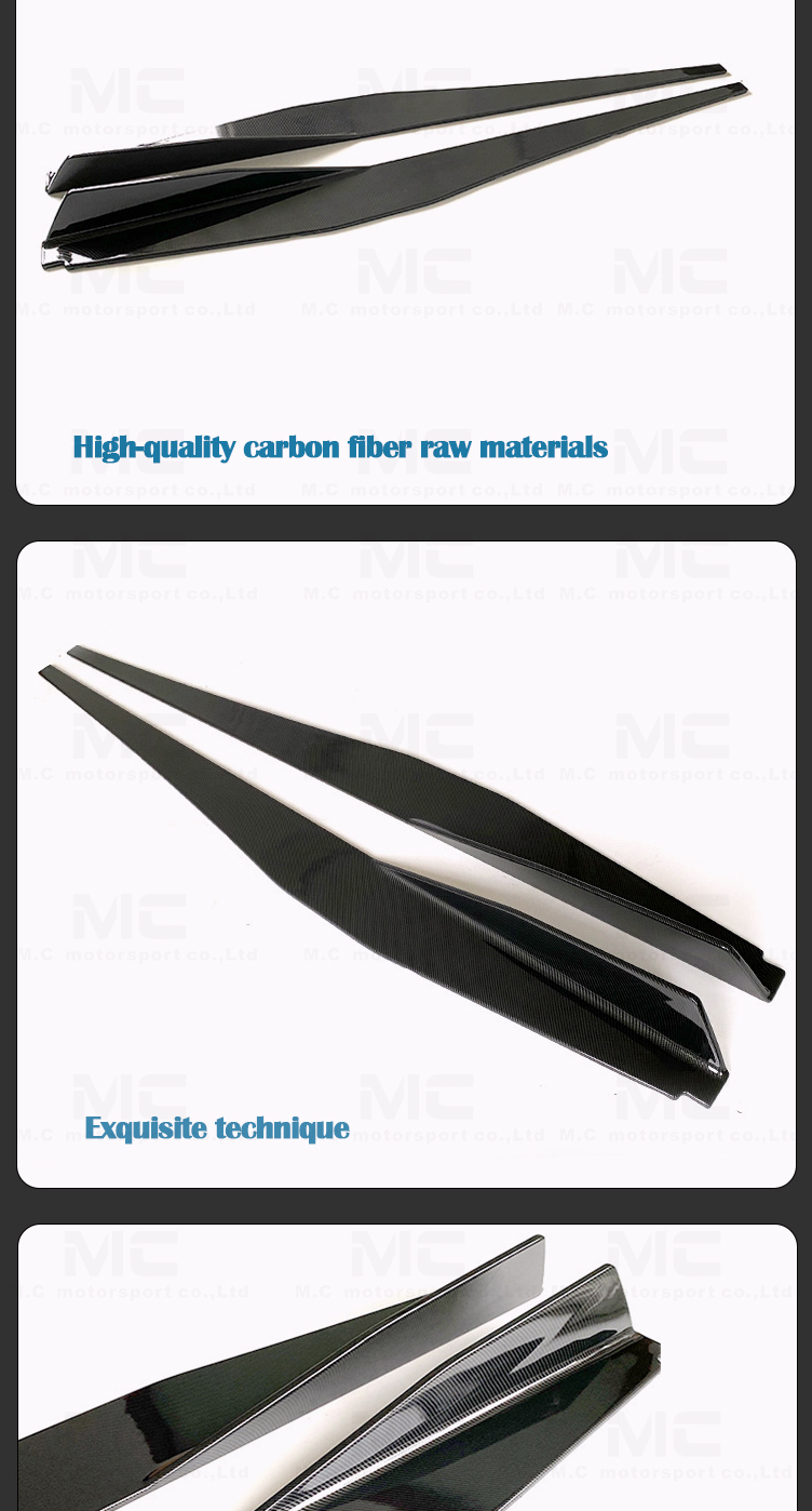 For CHEVROLET Corvette C8 Carbon Fiber Side Skirt
