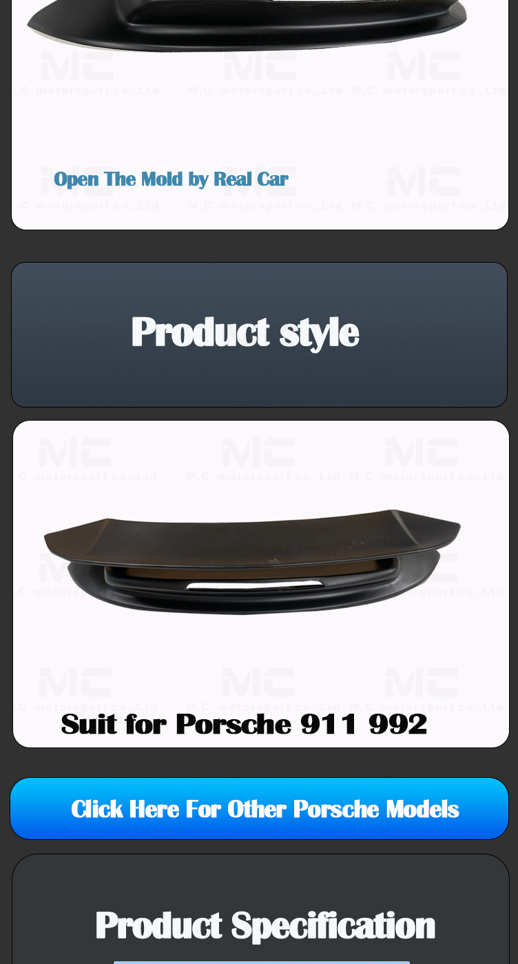 Porsche 911 992  Carbon Fiber Diffuser Turbo Style