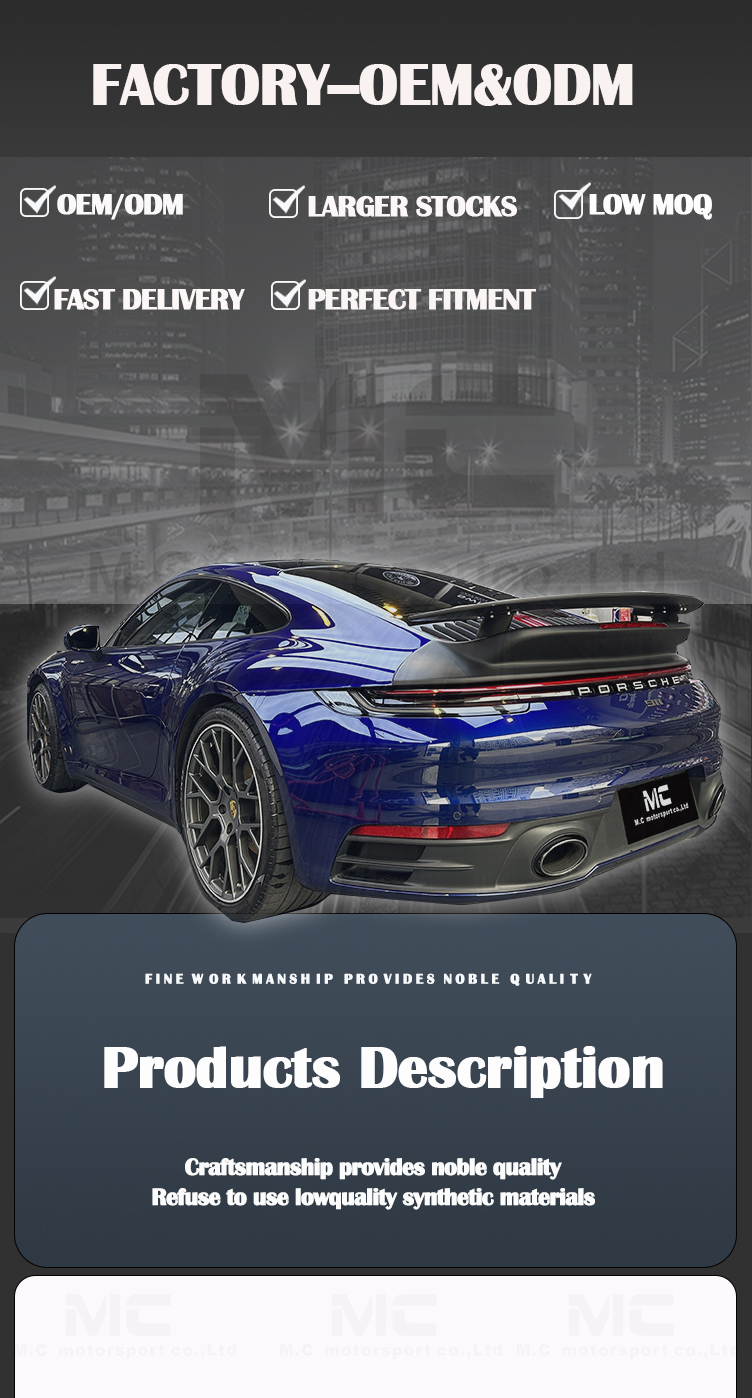 Porsche 911 992  Carbon Fiber Diffuser Turbo Style