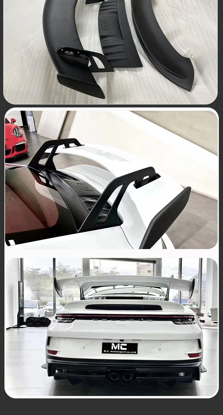 Porsche 911 992 fiberglass spoiler GT3 style