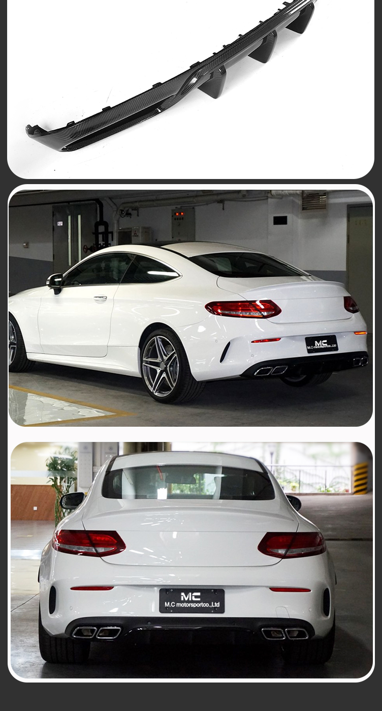 For Mercedes Benz C Class W205 C63 FD Style Diffuser
