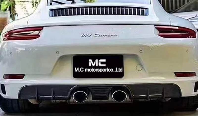For Porsche 911 992 Carrera Carbon Fiber Techart Style Rear Diffuser
