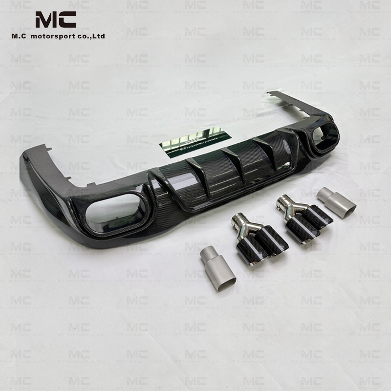 For Mercedes Benz AMG GT63 Carbon Fiber Diffuser with Carbon Fiber Exhaust Tips.