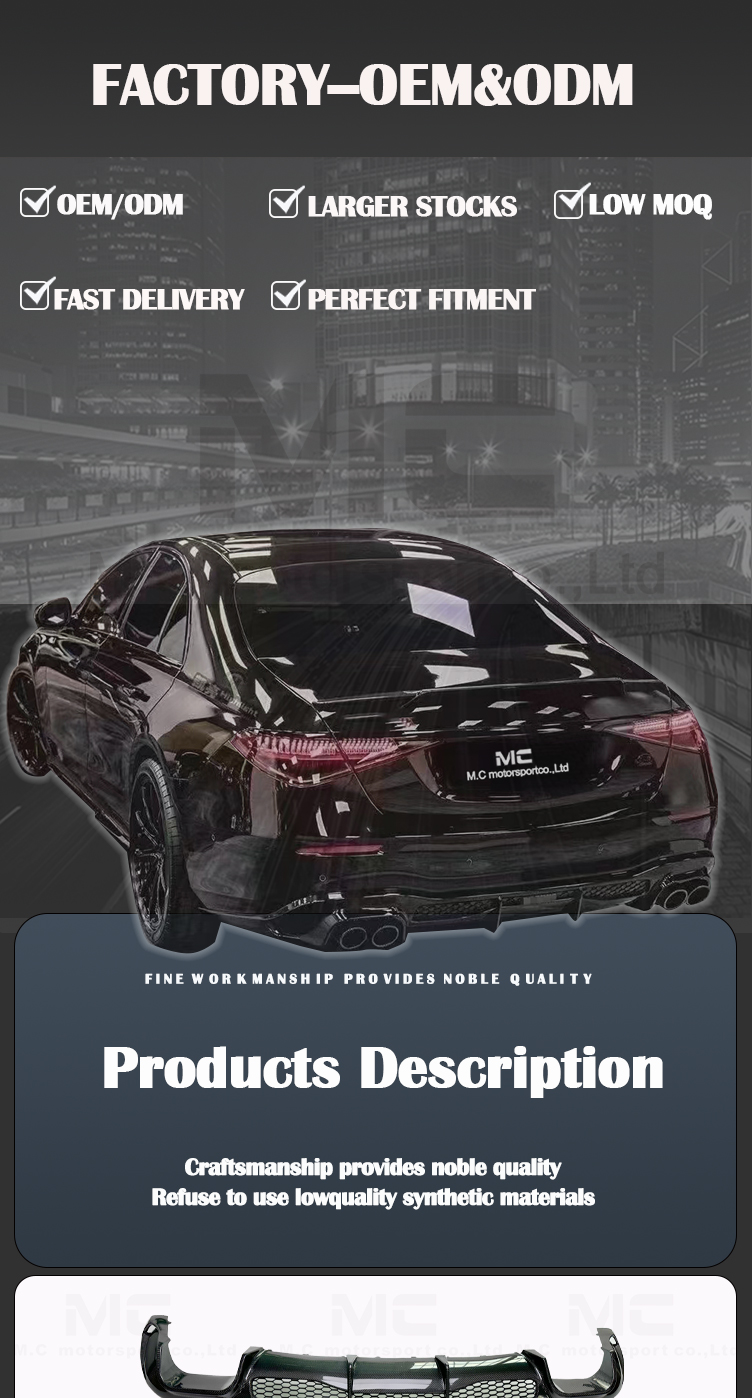 For Mercedes Benz S Class W223 Carbon Fiber Body Kits