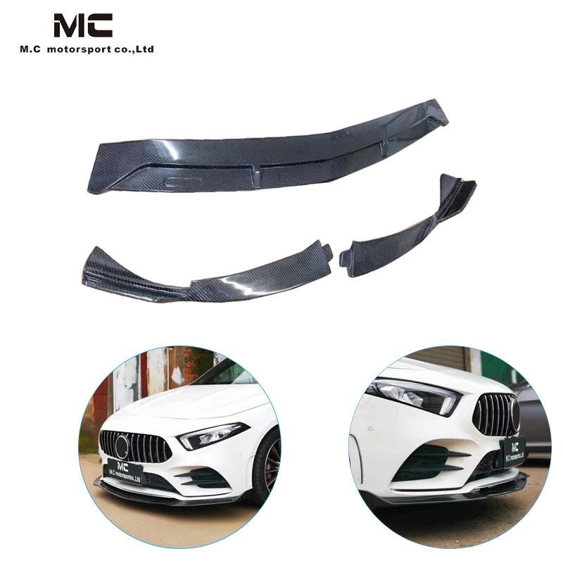 For Mercedes Benz A Class W177 Carbon Fiber B Style Front Lip Spoiler