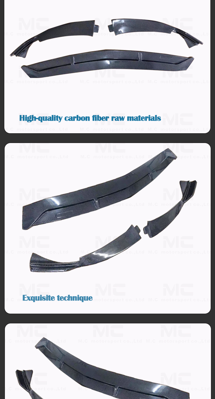 For Mercedes Benz A Class W177 Carbon Fiber B Style Front Lip Spoiler