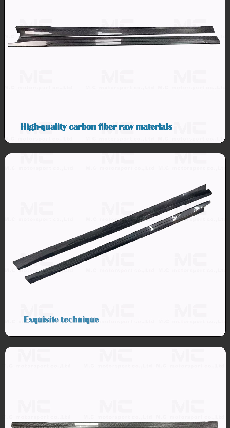 For Tesla ART Style Carbon Fiber Side Skirt