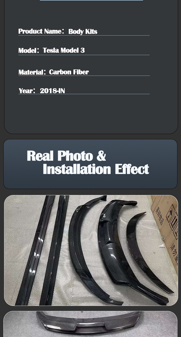 For Tesla ART Style Carbon Fiber Body Kits