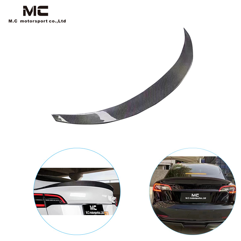 For Tesla ART Style Carbon Fiber Rear Spoiler