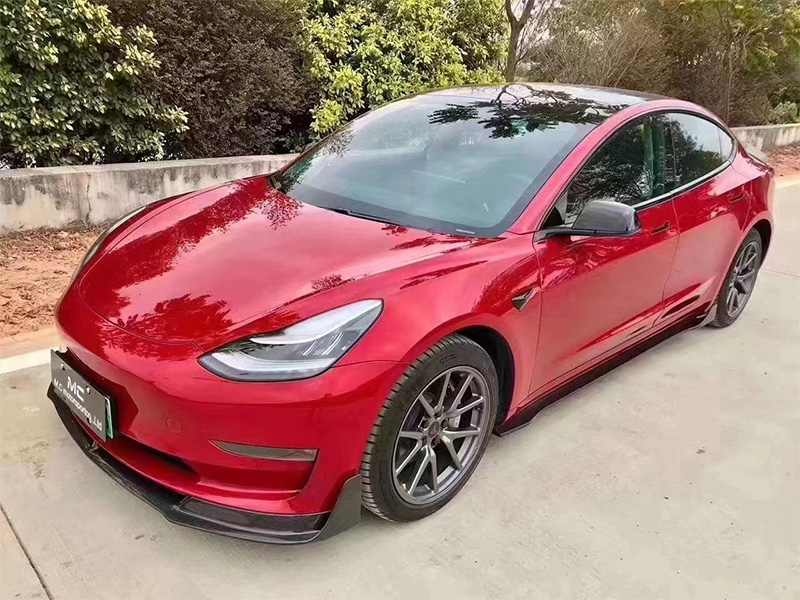 For Tesla Model 3 V Style Carbon Fiber Side Skirt