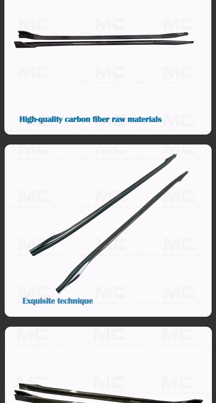 For Tesla Model 3 V Style Carbon Fiber Side Skirt