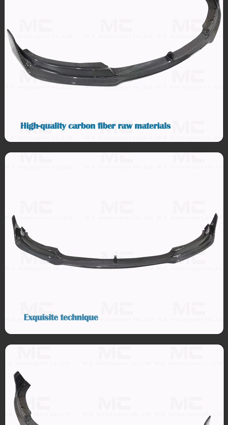 For Tesla Model 3 V Style Carbon Fiber Front Lip