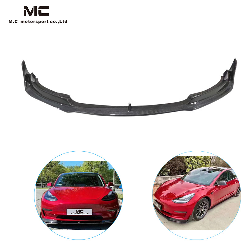 For Tesla Model 3 V Style Carbon Fiber Front Lip
