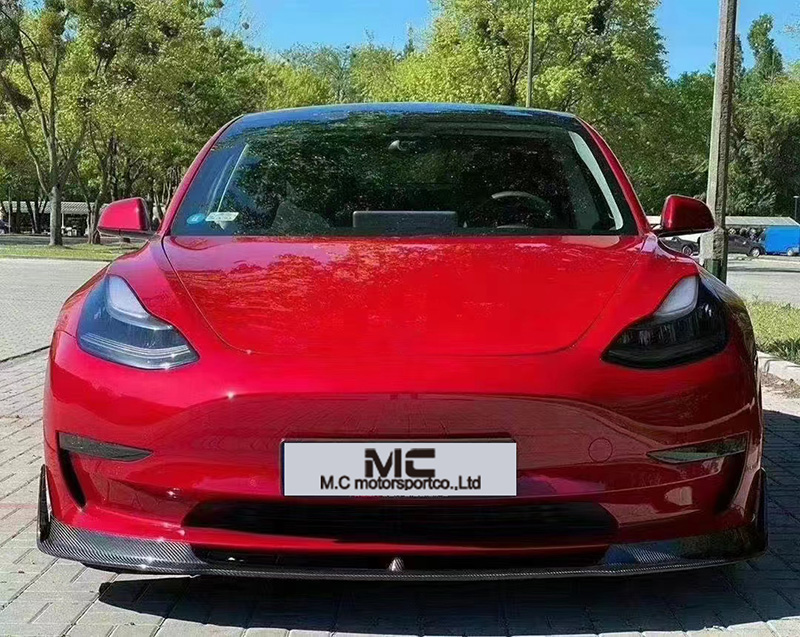 For Tesla Model 3 V Style Carbon Fiber Front Lip