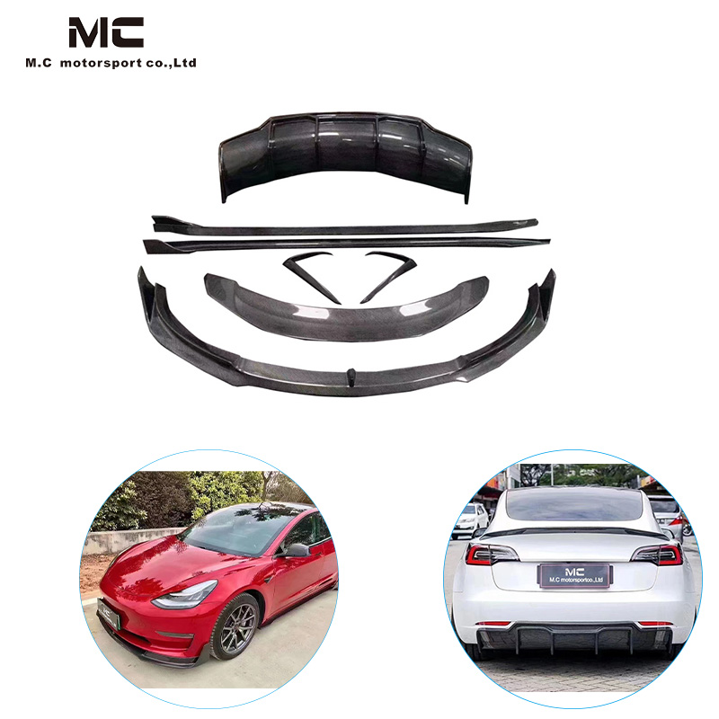 For Tesla Model 3 V Style Carbon Fiber Body Kits