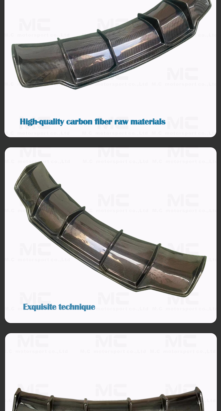 For Tesla Model 3 V Style Carbon Fiber Diffuser
