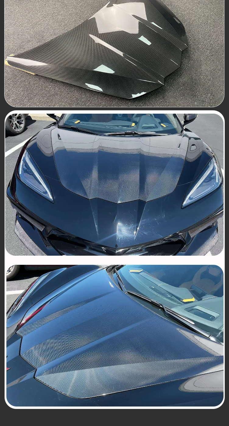 For Chevrolet Corvette C8 OEM Carbon Fiber Bonnt