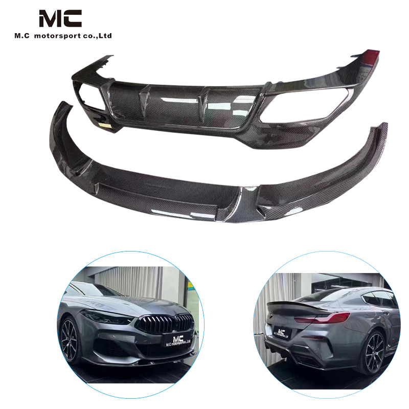 For BMW 8 Series G14 G15 G16 Carbon Fiber Body Kits 3D Style Front LIp Rear Diffuser
