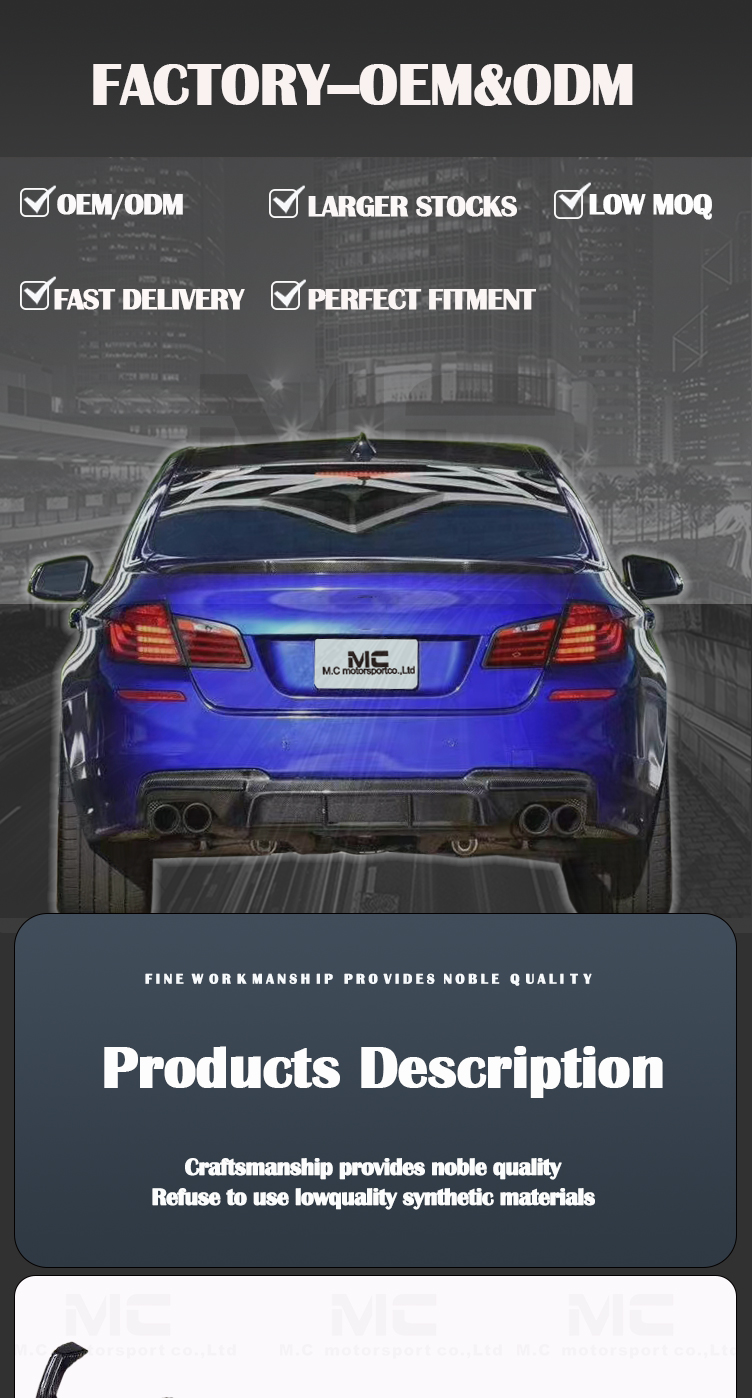 For BMW 5 Series F10 Carbon Fiber Rear Diffuser