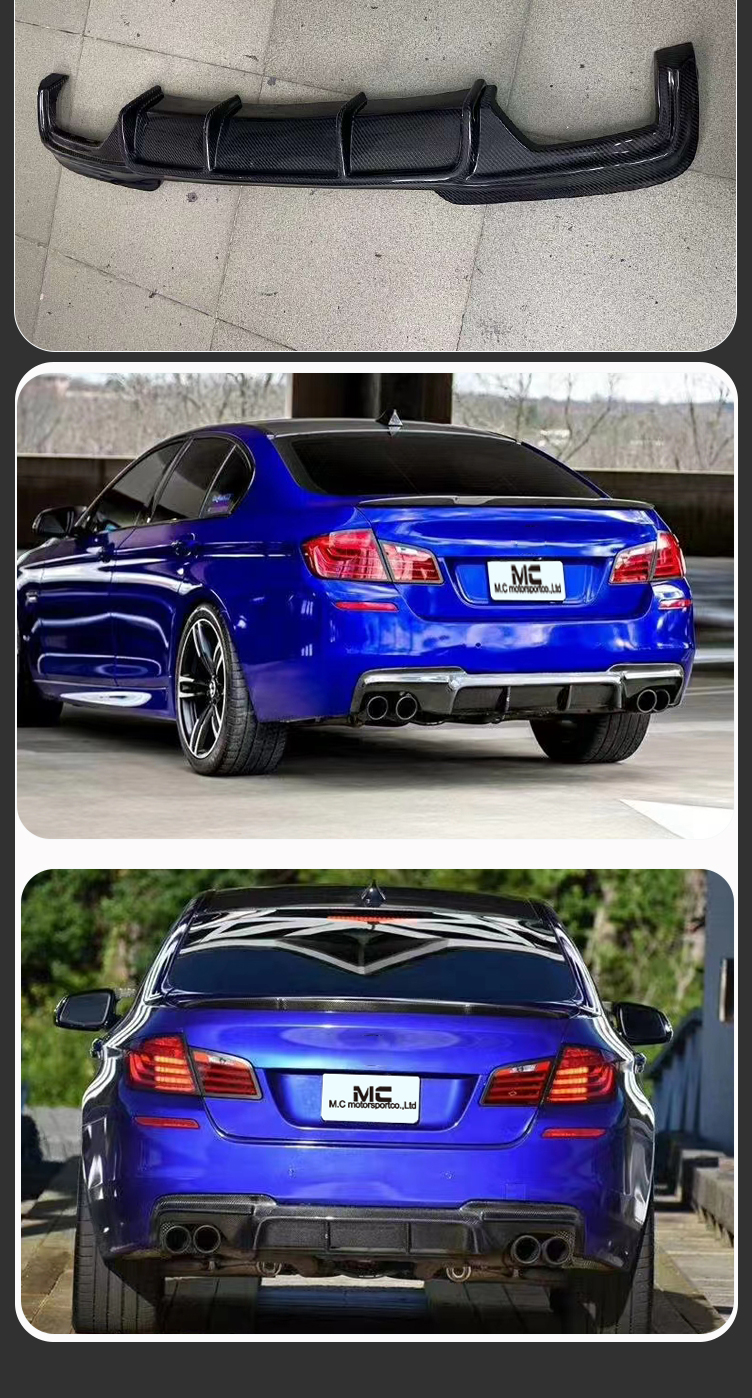 For BMW 5 Series F10 Carbon Fiber Rear Diffuser
