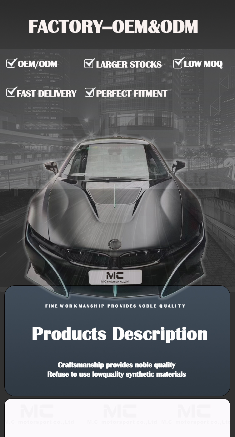 For BMW I8 Top Style Carbon Fiber Hood Carnars