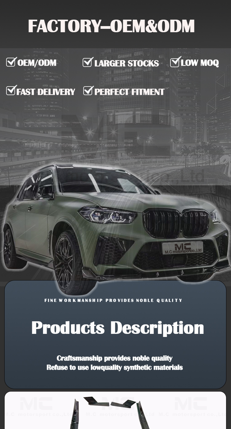 For BMW X5M F95 BS Style Carbon Fiber Body Kits