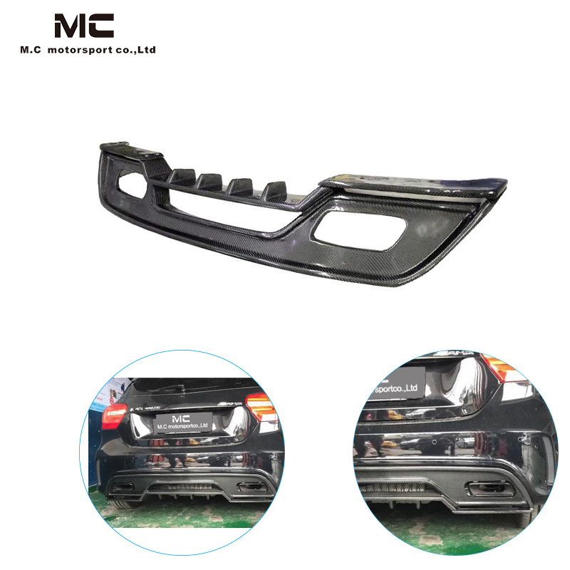 For Mercedes Benz A Class W176 R Style Carbon Fiber Rear Diffuser