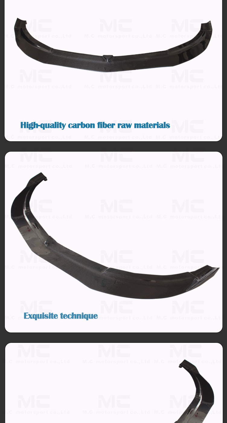 For Mercedes Benz A Class W176 R Style Carbon Fiber Front Lip