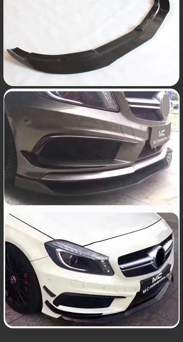 For Mercedes Benz A Class W176 R Style Carbon Fiber Front Lip