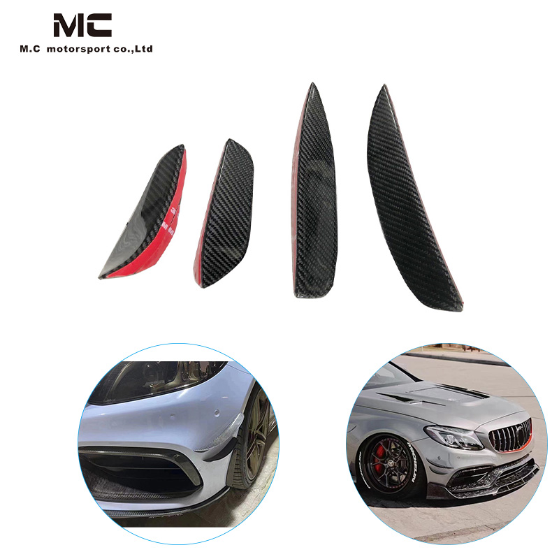 For Mercedes Benz W205 C63 Front Canards Carbon Fiber 4pcs