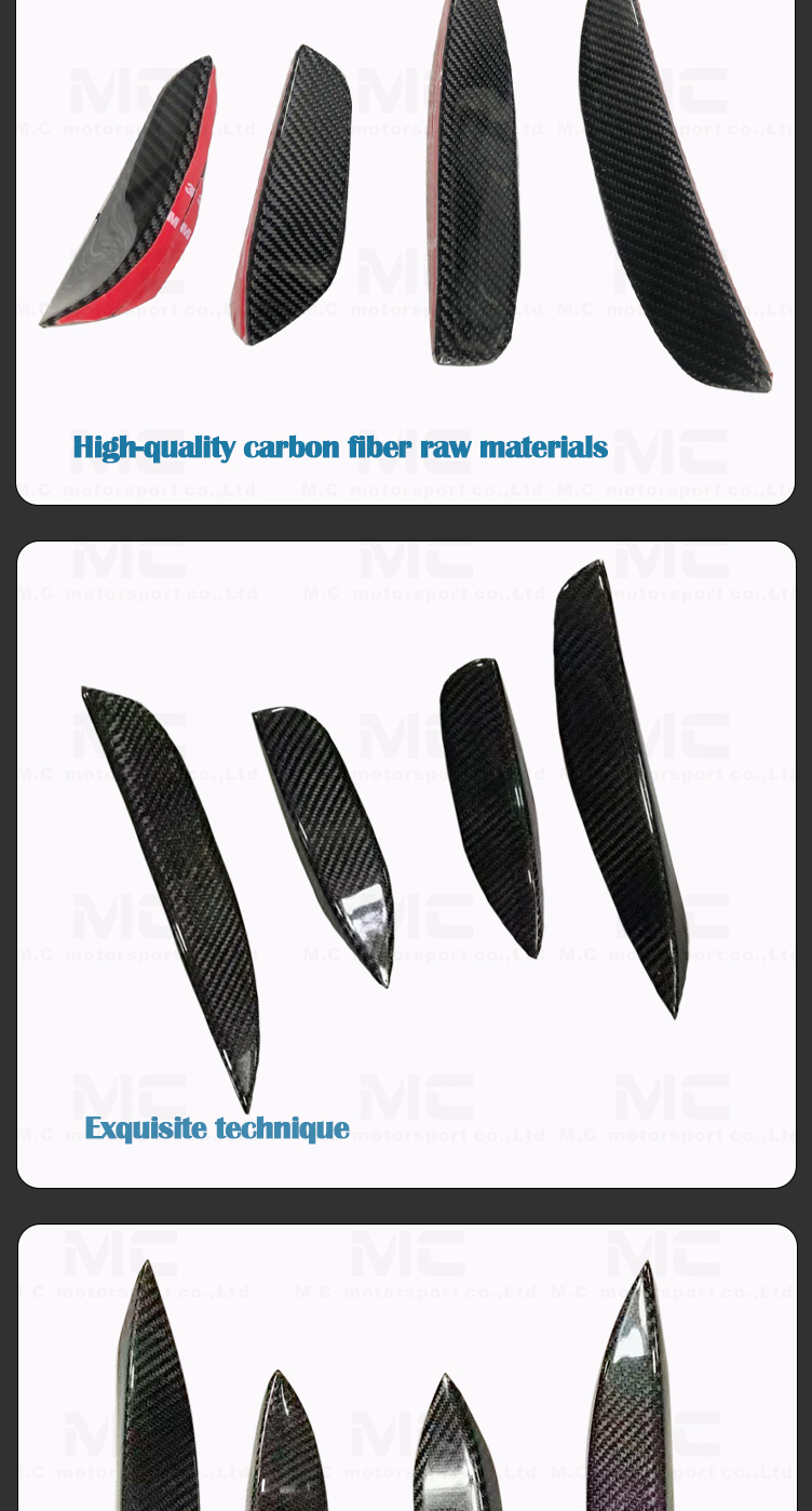 For Mercedes Benz W205 C63 Front Canards Carbon Fiber 4pcs