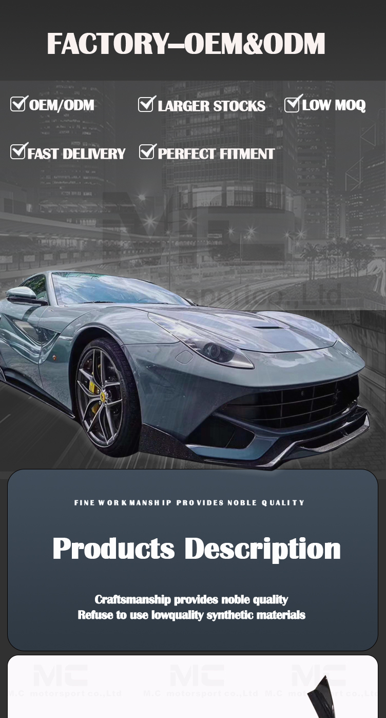 For Ferrari F12 DMC Carbon Fiber Fron Lip
