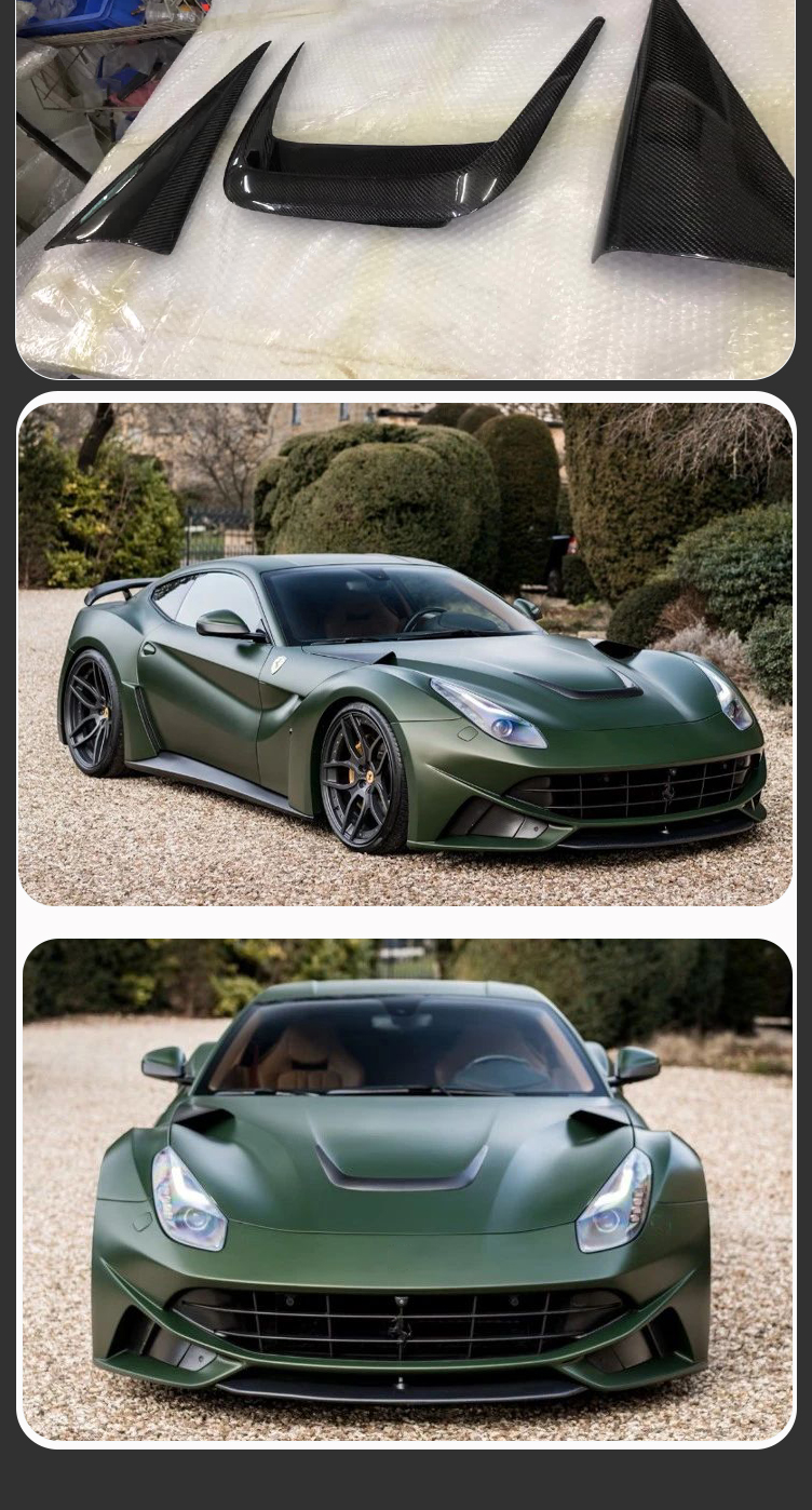 For Ferrari F12 DMC Carbon Fiber Bonnet Canards