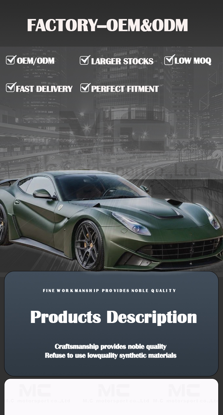 For Ferrari F12 DMC Carbon Fiber Bonnet Canards