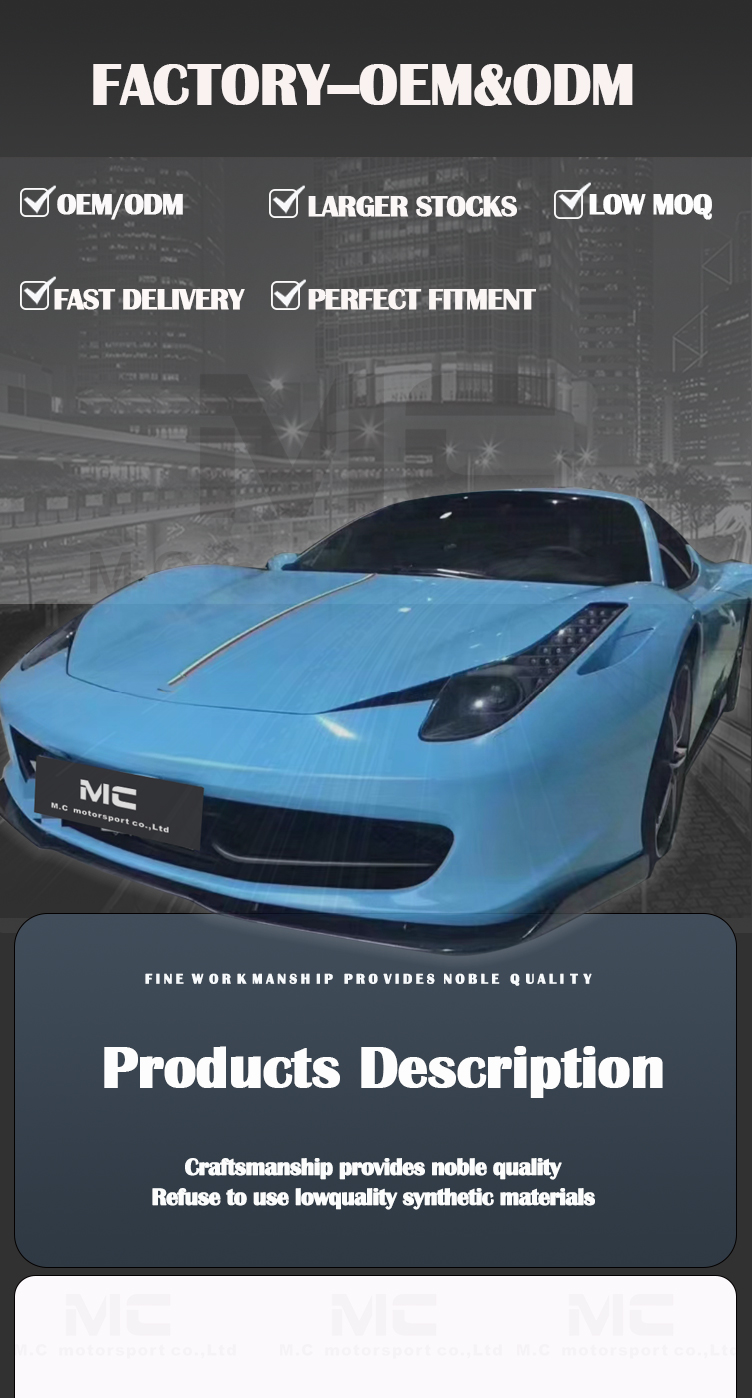 For Ferrari 458 Carbon Fiber Front Lip