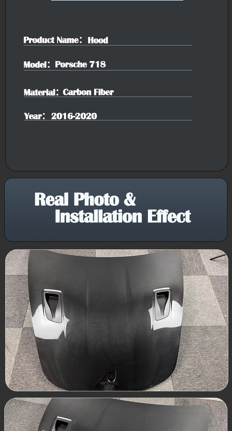 For Porsche 781 Carbon Fiber Hood 2016-2020