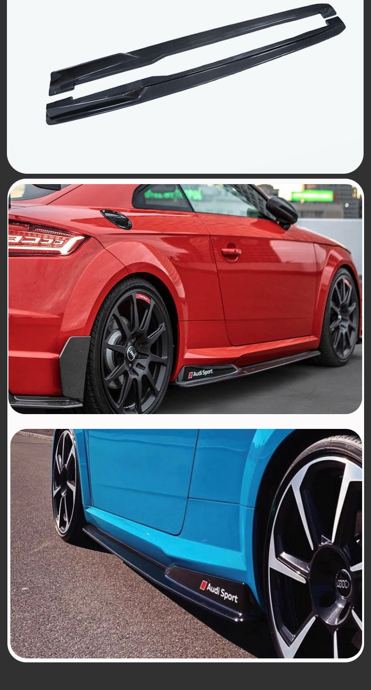 For Audi TT TTS TTRS Carbon Fiber Side Skirt 2016-In