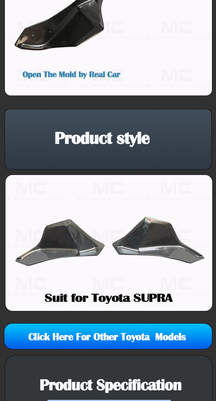 For Toyota Supra A90 A91 Carbon Fiber Rear Splitter
