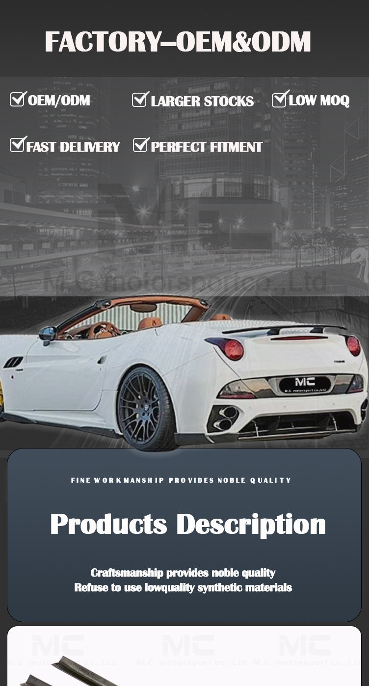 For Ferrari California Style Carbon Fiber Side Skirt