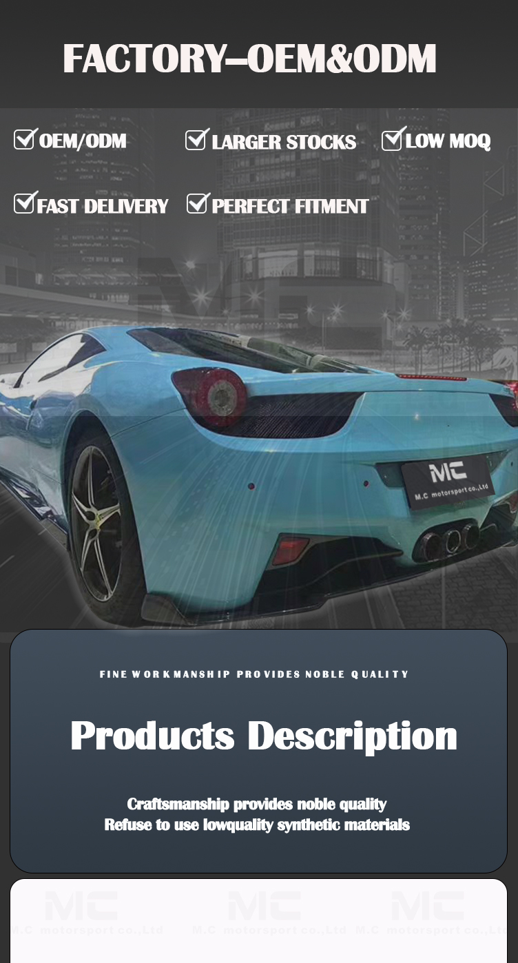 For Ferrari 458 Carbon Fiber Rear Diffuser