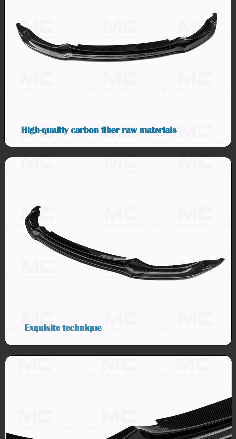 For BMW M3M4 F80 F82 Carbon Fiber V Style Front LIP