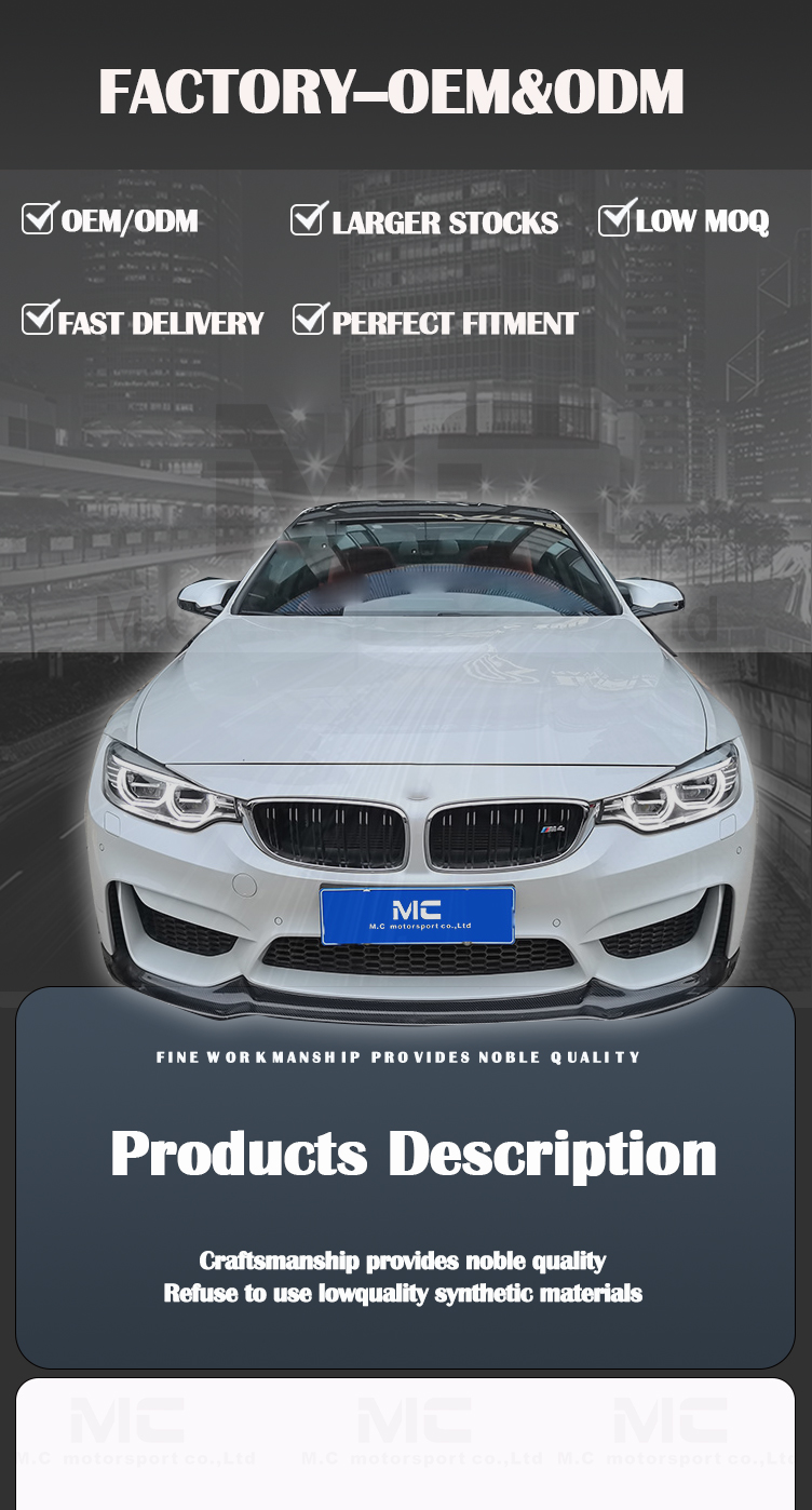 For BMW M3M4 F80 F82 Carbon Fiber V Style Front LIP