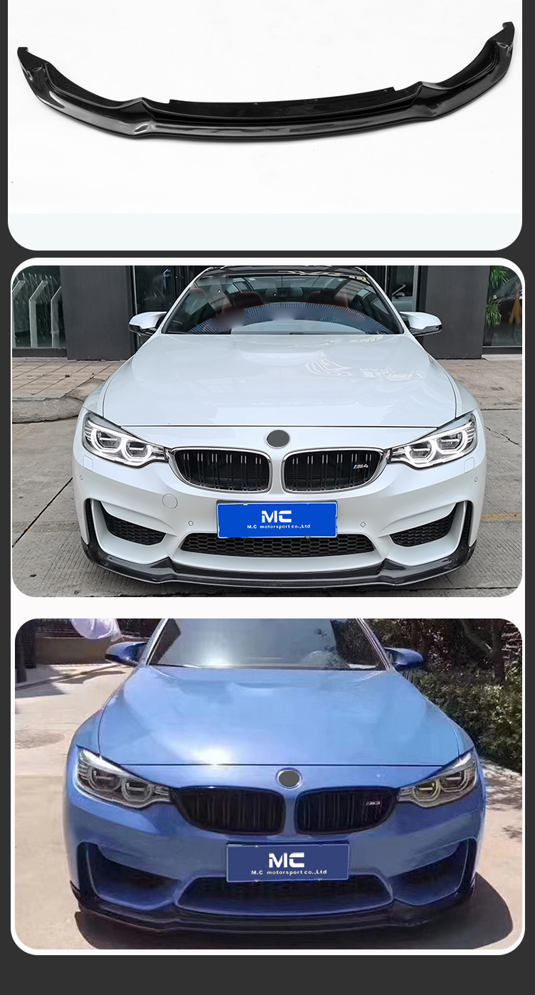 For BMW M3M4 F80 F82 Carbon Fiber V Style Front LIP