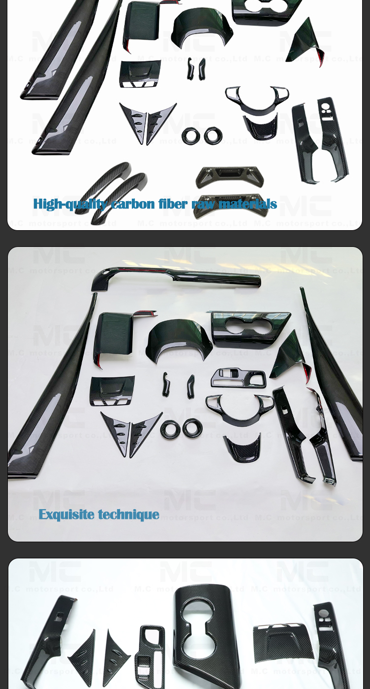 For Toyota Supra A90 A91 Carbon Fiber Interior Trims 