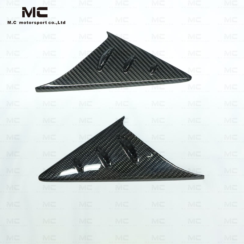 FOR TOYORA A90 SUPRA 2020-UP DRY CARBON SIDE MIRROR TRIANGLE TRIMS WIND DEFLECTOR SET 