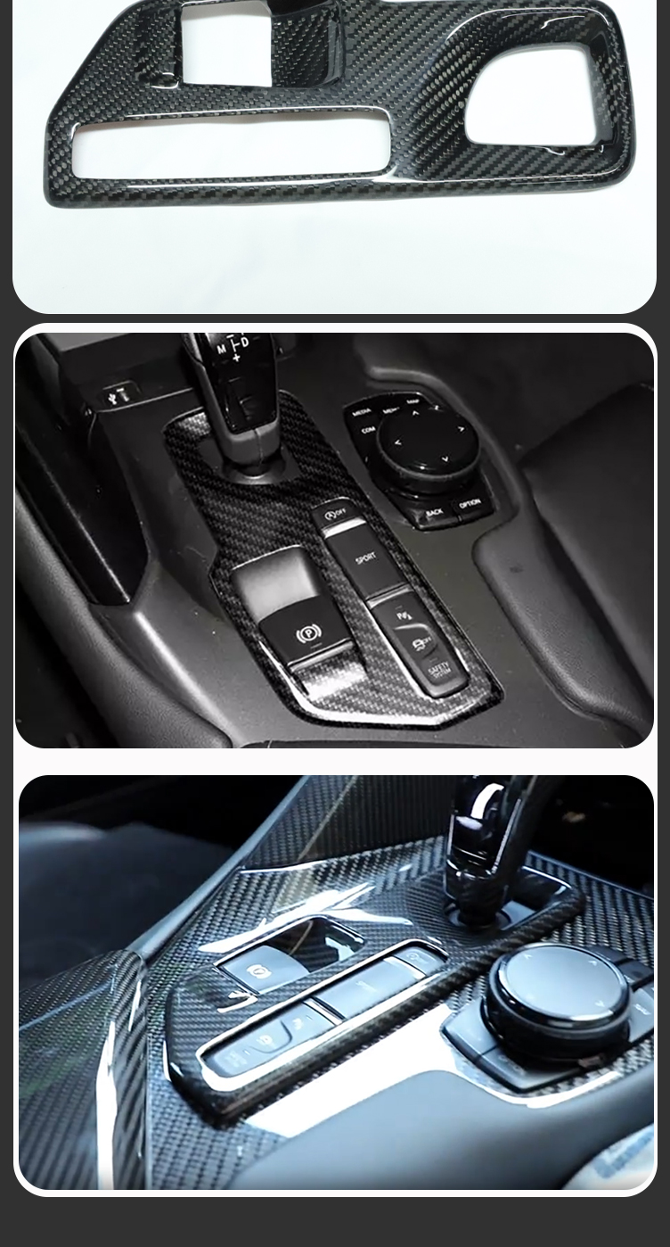 For Toyota SUPRA GR A90 A91 MK5 Car Accessories Gear Shift Panel Cover Trim kit Dry Carbon Interior 